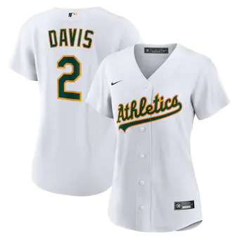 womens nike khris davis white oakland athletics home replic